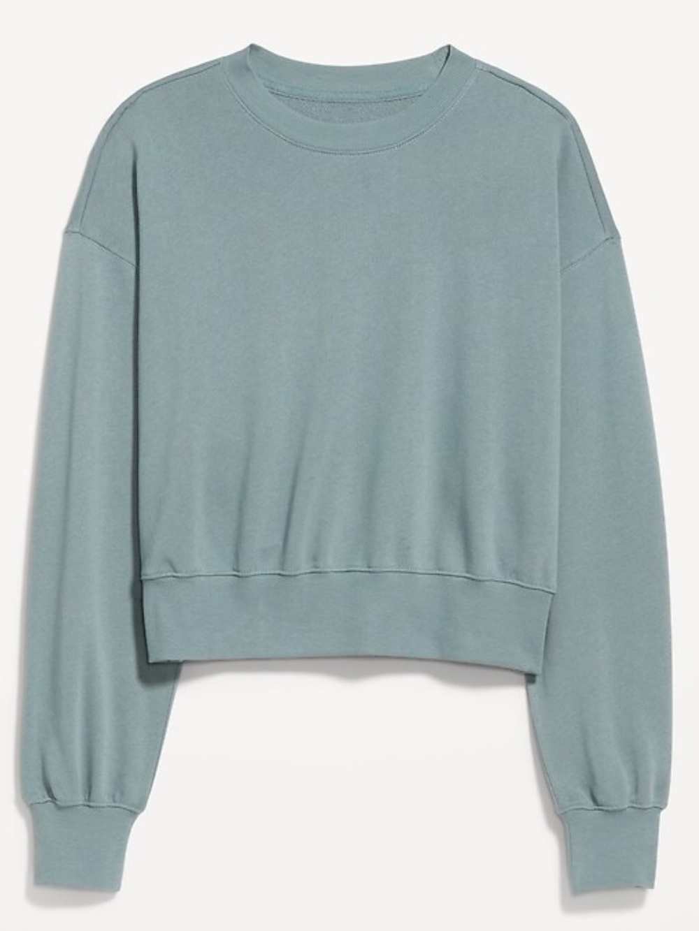 Old Navy Sage Green Cropped Crewneck Sweater